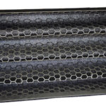 Close-up view of data center air filter media showing honeycomb pattern of Polyfold filter material with multiple layers.